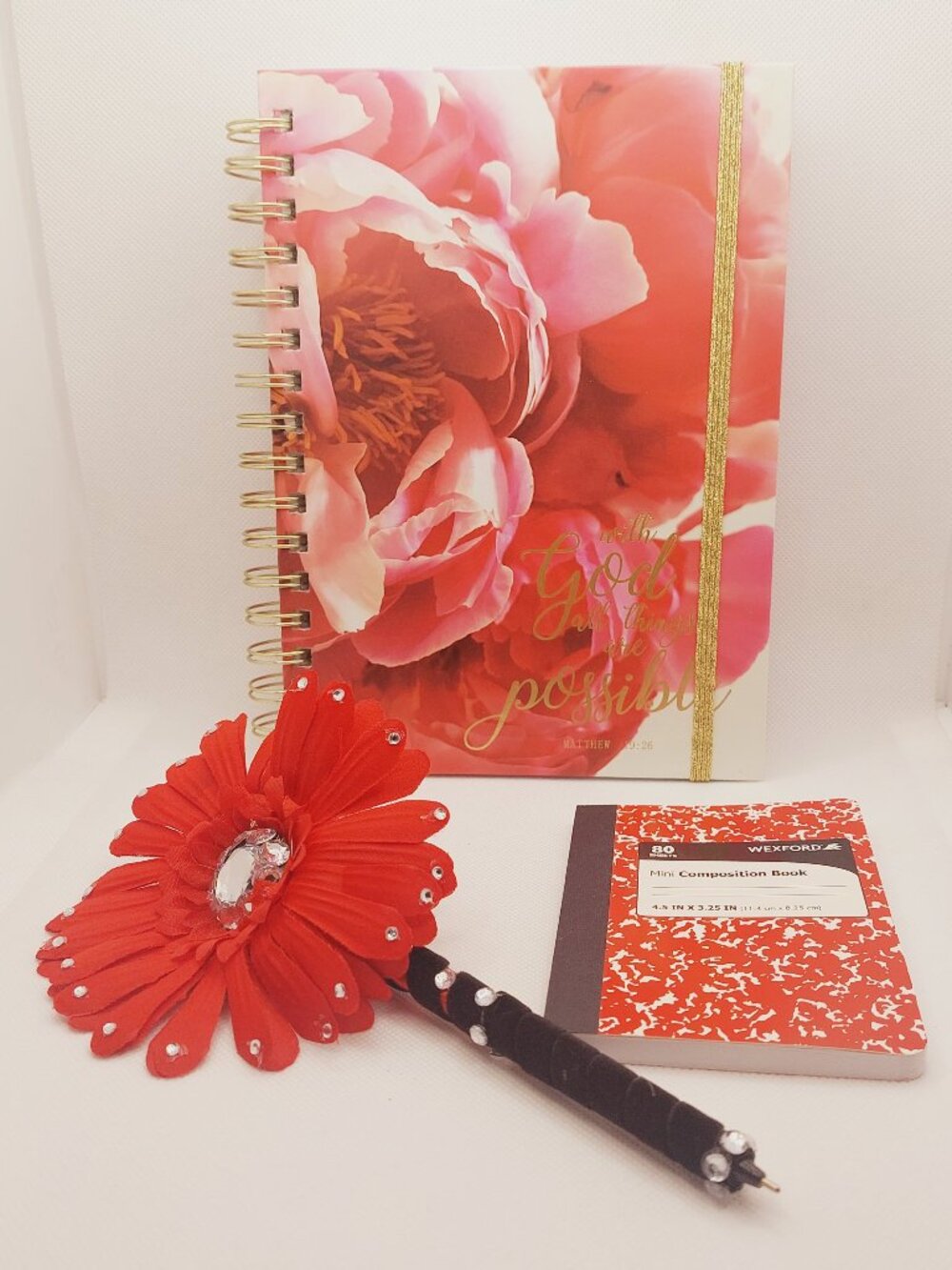 Red & White Journal (J&P4) by Votum with Matching Writing Pen 3 Piece Set